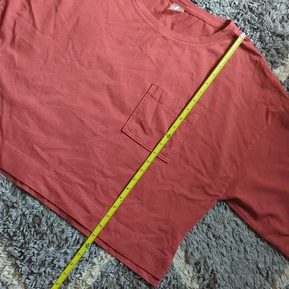 Calia Oversized Thick 100% Cotton Long Sleeve Rust Top Size XXL - Picture 5 of 8